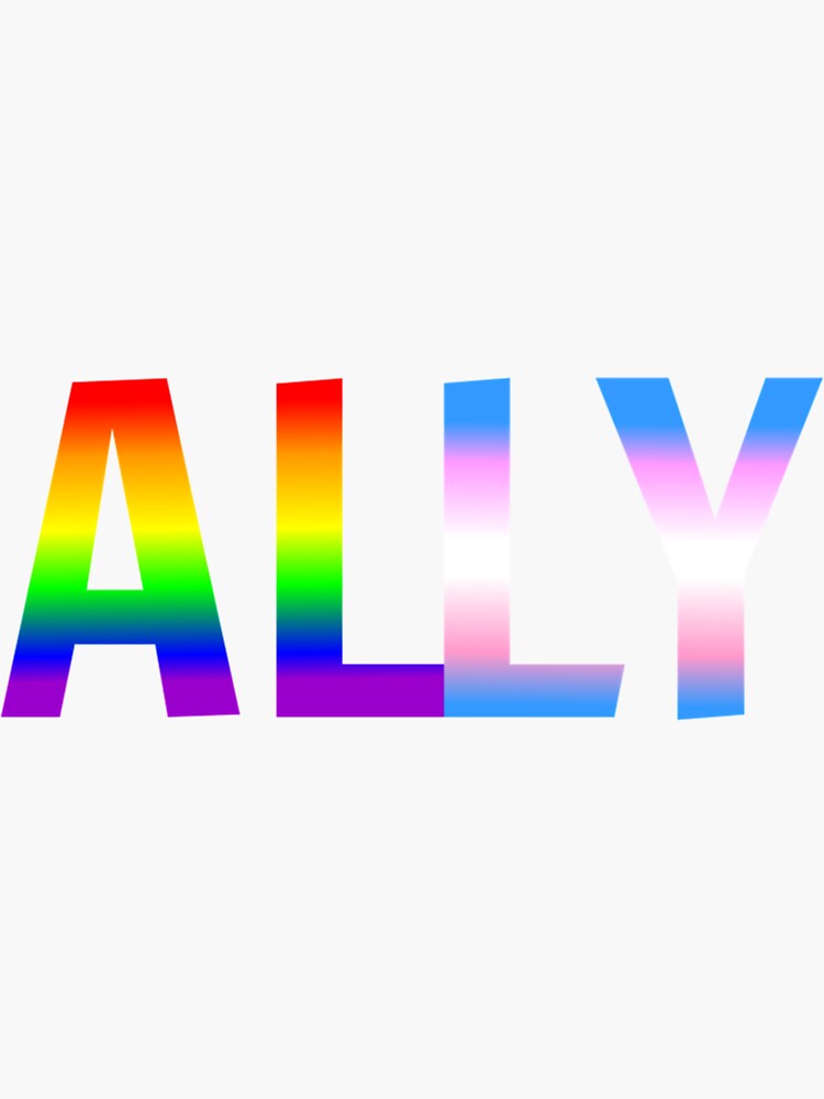 Ally Lgbtq Rainbow Pride Flag Lesbian Gay Sticker By CarolyneHowell