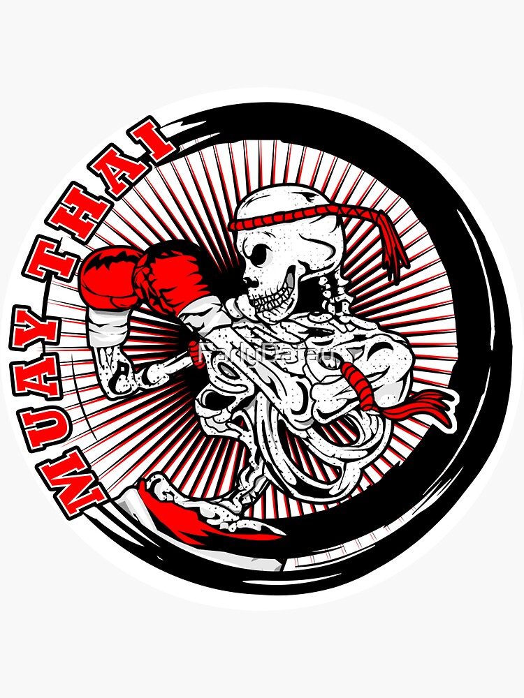 Pegatina Muay Thai The Skeleton Warrior Para Un Dise O De Fondo