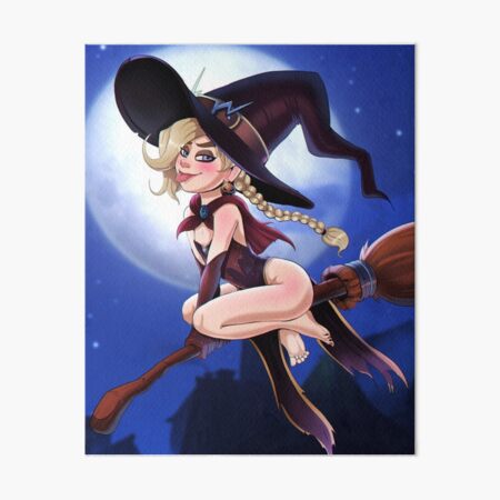 Print Cool Witch On A Broom Art Board Print For Sale By Kak Ti Tochka