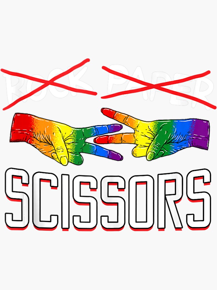 Rock Paper Scissors Lesbian Lgbtq Pride Sticker By Mortensenappyzk