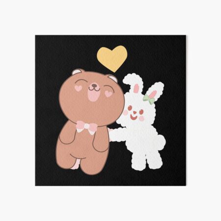 Brown Bear And Cony In Love Art Board Print For Sale By