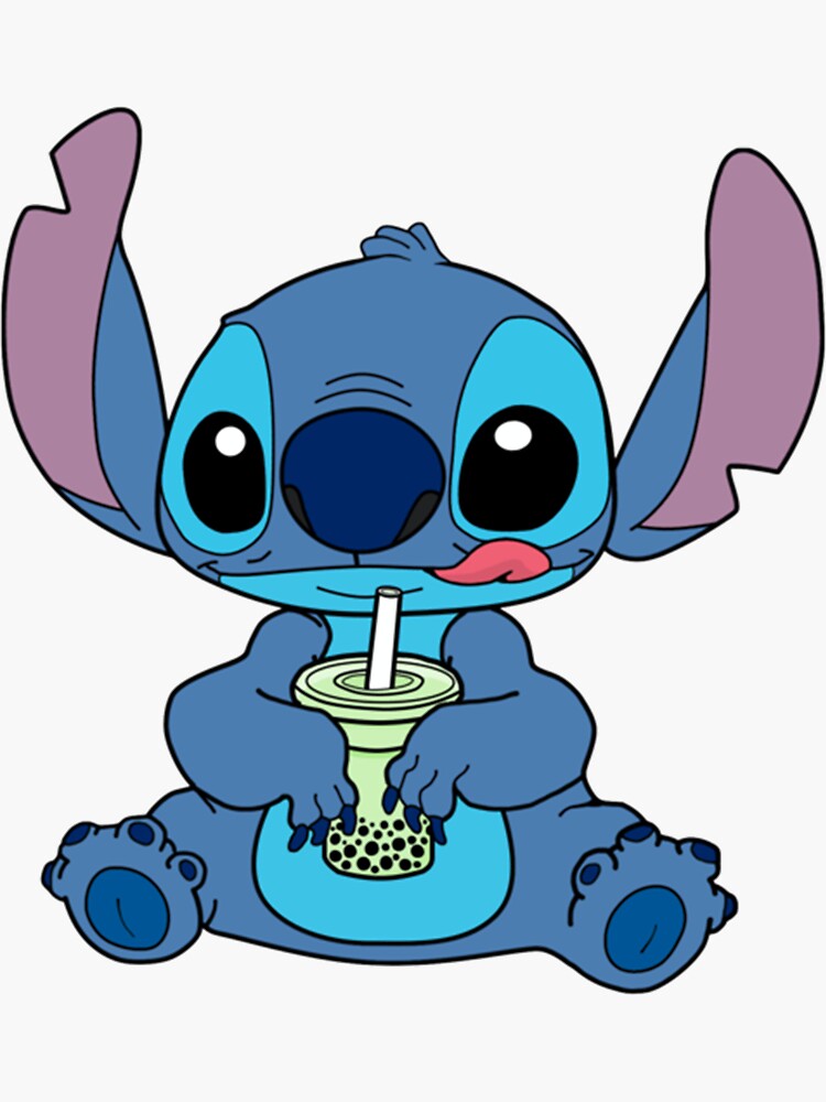 Stitch With Honeydew Boba Drink Classic Sticker By Urreyitstier