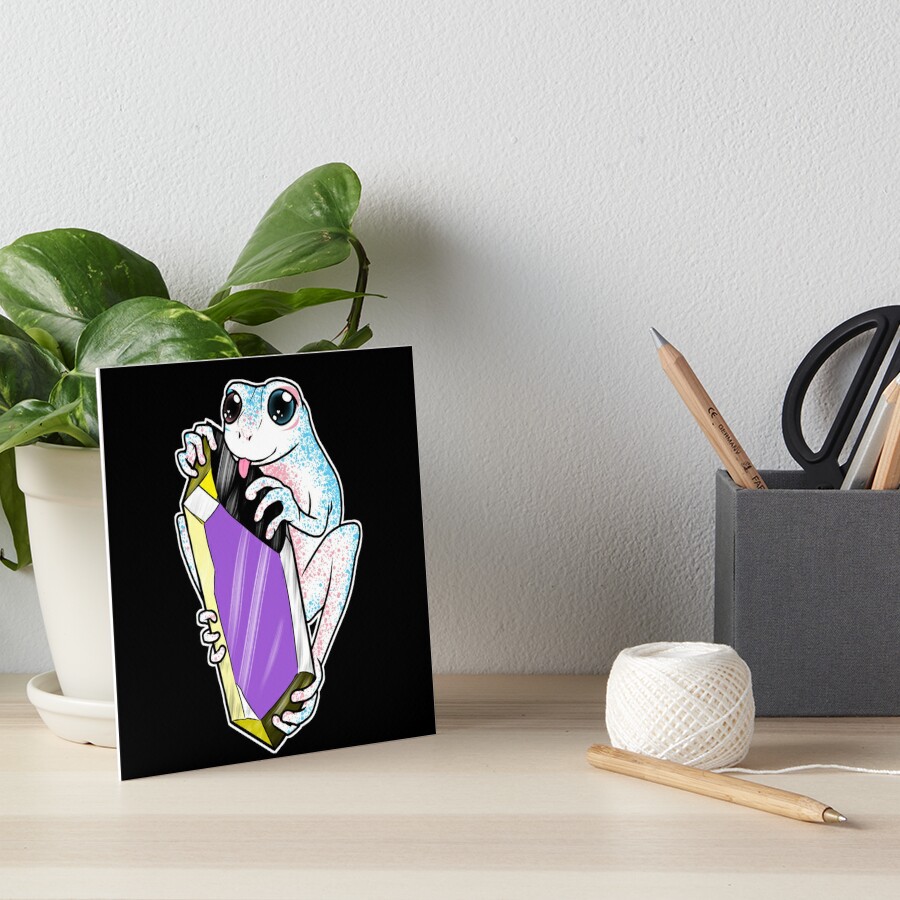 Crystal Frogs Non Binary Trans Art Board Print By Starrlightarts