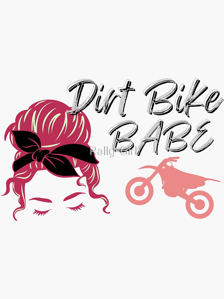 Messy Bun Dirt Bike Babe Girls Mx Biker Sticker By Rally Girl