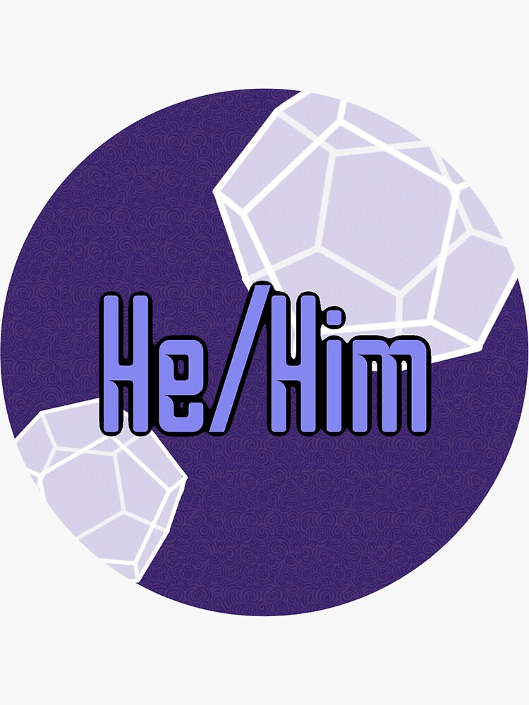 He Him Pronouns Sticker By Agender Elf Redbubble