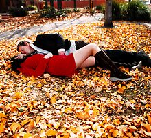 Lovers on leafs by MichaelCouacaud