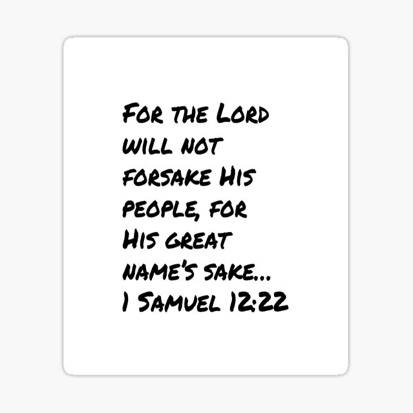 God Inspiration Samuel For The Lord Will Not Forsake His