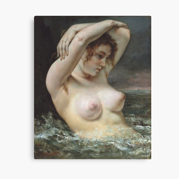 Gustave Courbet The Woman In The Waves Canvas Print For Sale By