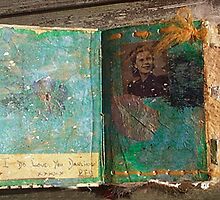 Tobacco & Roses - altered book detail by Paula MacGregor