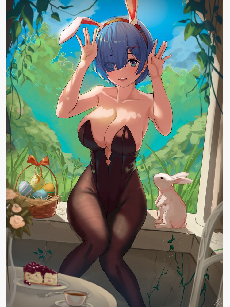 Sexy Bunny Rem Hot Boobs Tits Pantyhose Re Zero Lewd Anime Hentai