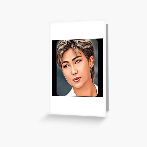 Kim Nam joon RM 김남준 BTS Bangtan Boys Cartoon Greeting Card