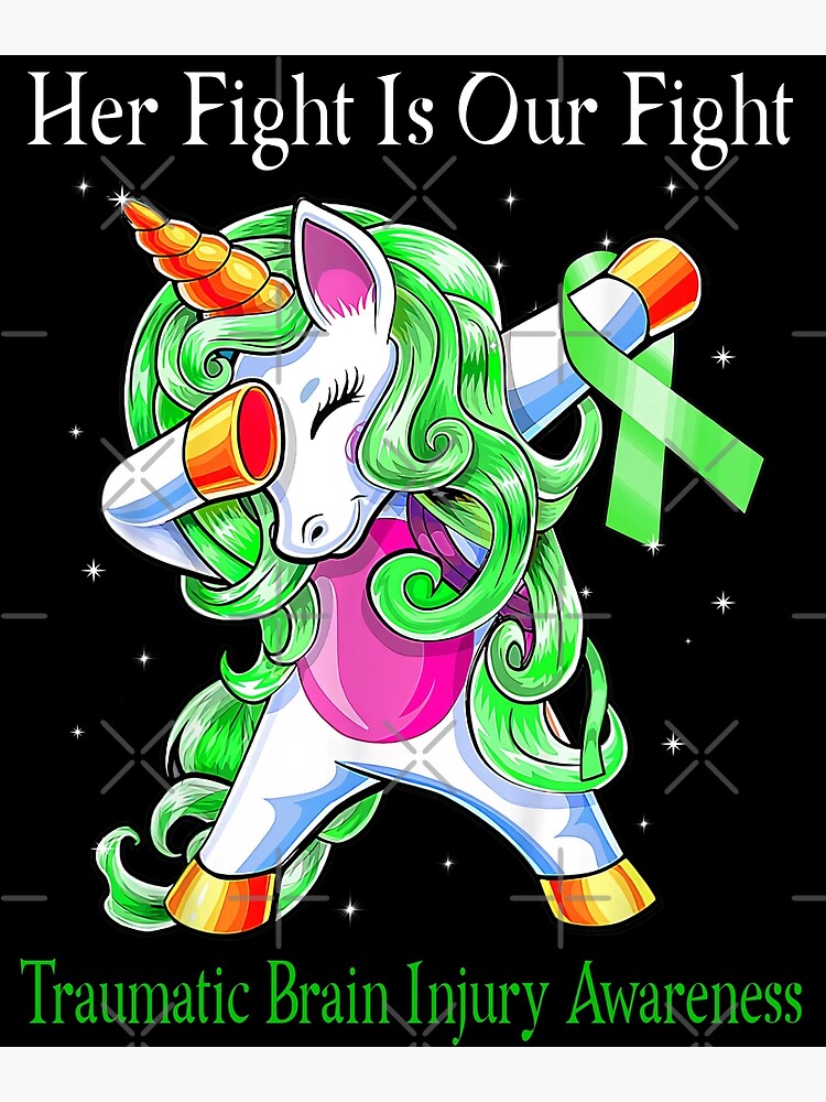 Cute Unicorn Her Fight Is Our Fight Traumatic Brain Injury Awareness