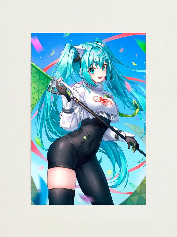 Hot Hatsune Miku Vocaloid Sexy Lewd Anime Hentai Girl Boobs Tits Racing Photographic Print