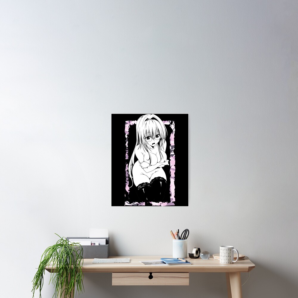 Embarrassed Naked Anime Girl Hiding Her Boobs Poster For Sale By