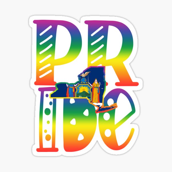 New York Gay Pride In Art Block Letters Sticker By Tropicaltees