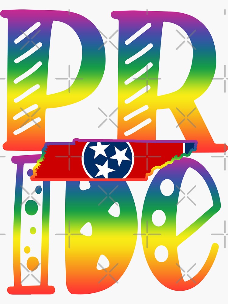 Tennessee Gay Pride In Art Block Letters Sticker For Sale By