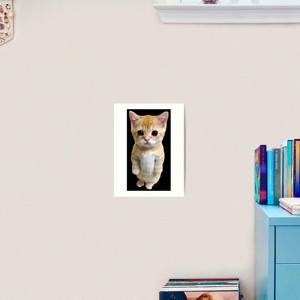 Hq Crying Cat Standing Up Meme Art Print For Sale By Fomodesigns