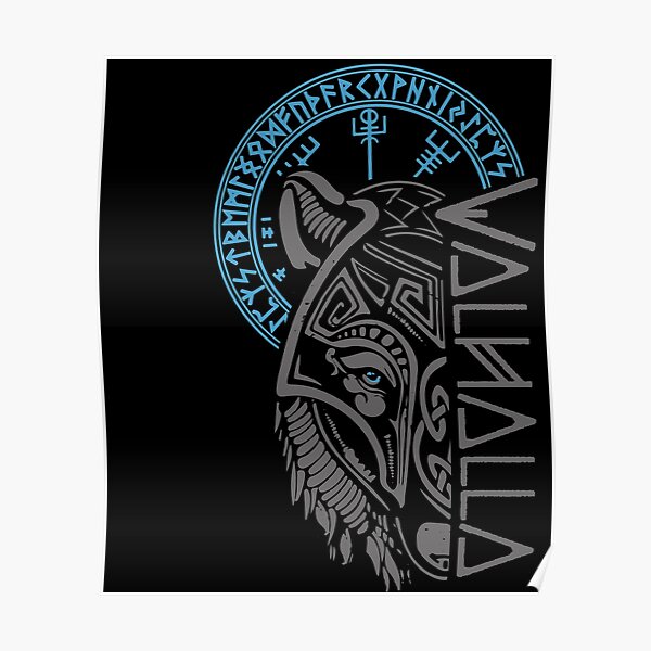 Walhalla Wolf Maske Odin Runen Nordischer Kompass Wikinger Valhalla