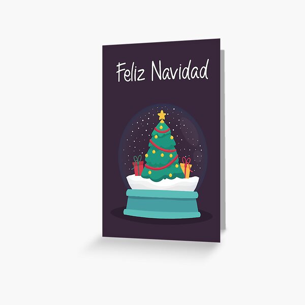 Christmas Card In Spanish With Merry Christmas Greeting In Spanish