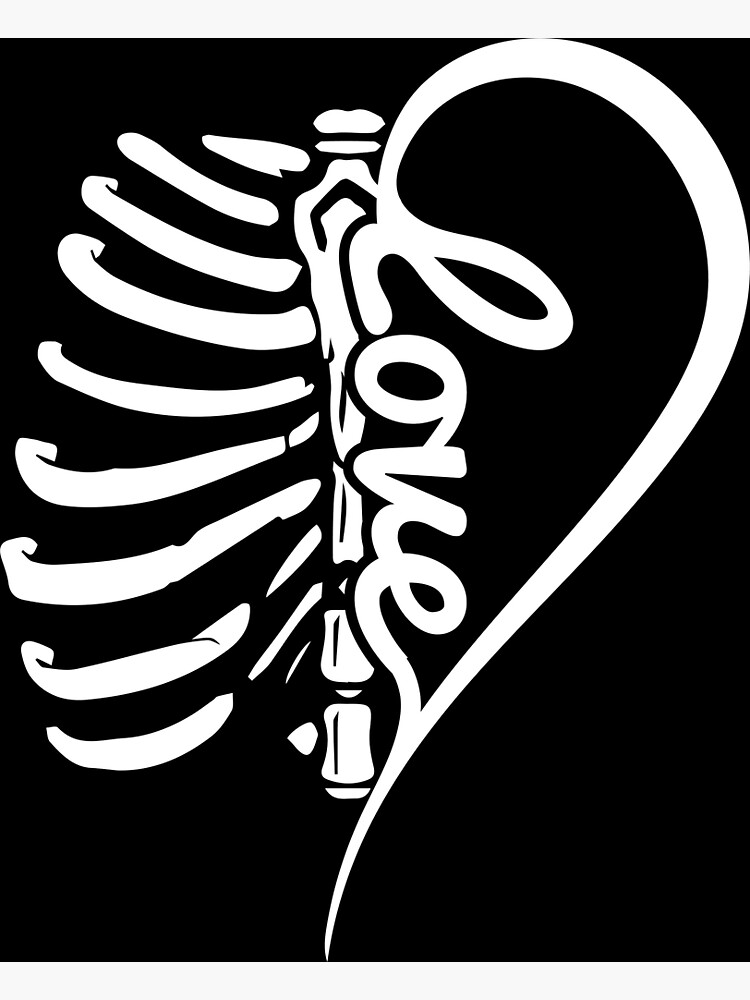 Skeleton Rib Cage Heart Xray Halloween Easy Costume Poster For Sale