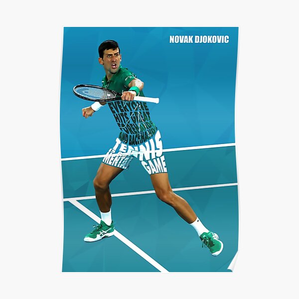 Novak Djokovic Textart De Poster For Sale By Janewisev Redbubble