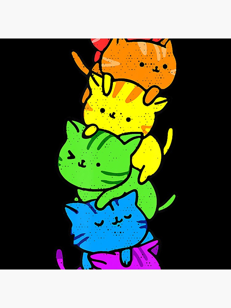 Gay Pride Lgbt Kawaii Cats Pile Cute Anime Rainbow Flag Pin By