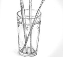 Paintbrushes in Glass by Leanne Masters