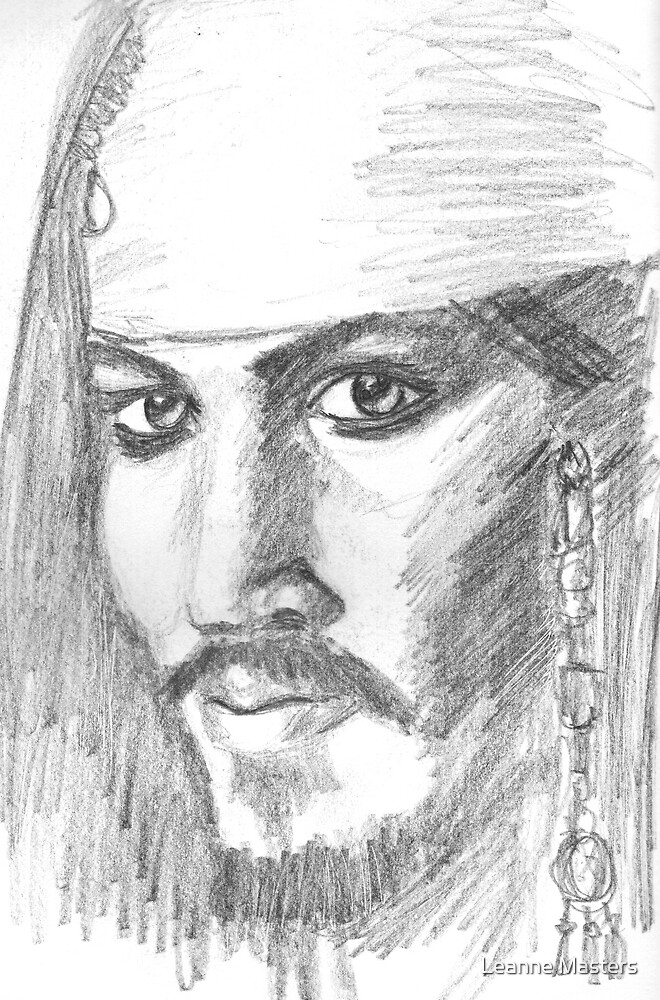 Pirate Johnny Depp. Leanne Masters - flat,1000x1000,075,f