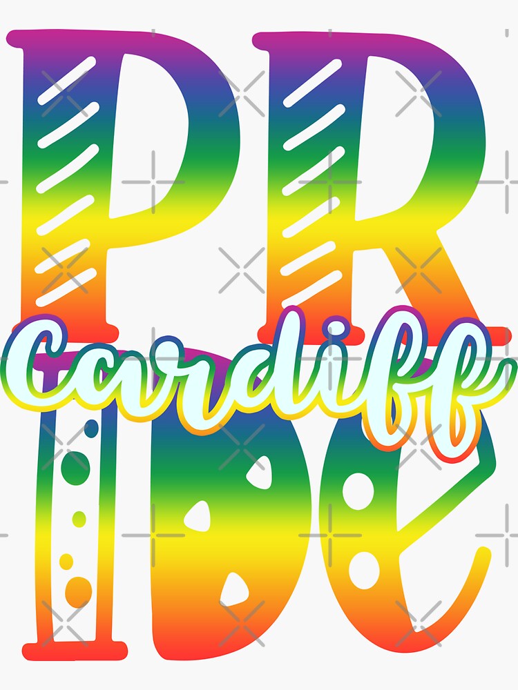 Cardiff Gay Pride In Art Block Letters Sticker By Tropicaltees