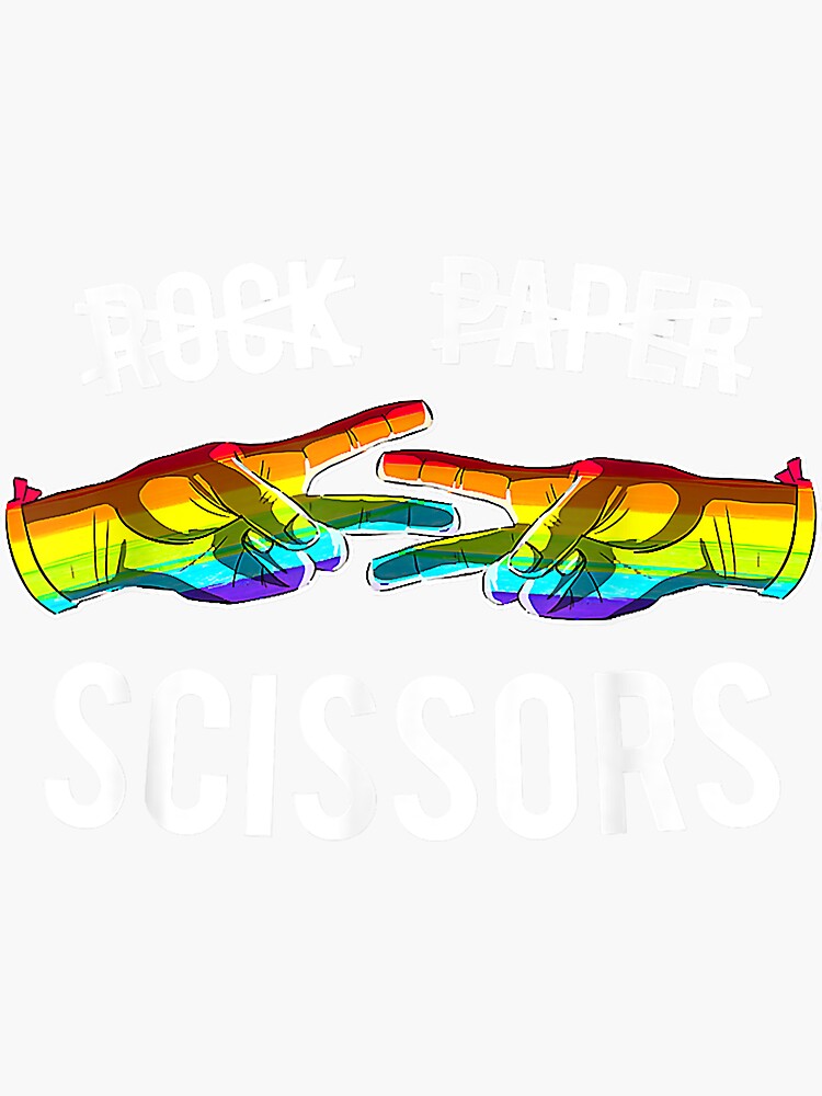 Rock Paper Scissors Lesbian Pride Rainbow Lgbt Sticker By Emilyg Pa