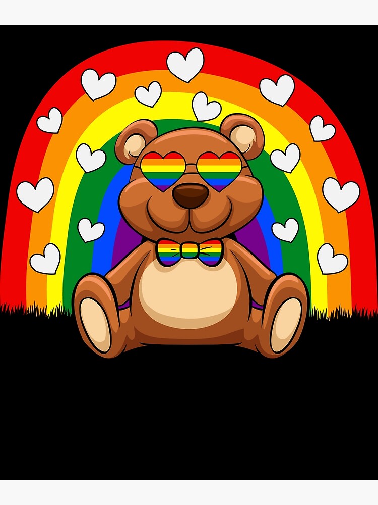 Gay Pride Rainbow Teddy Bear LGBTQ Pride Month Poster For Sale By