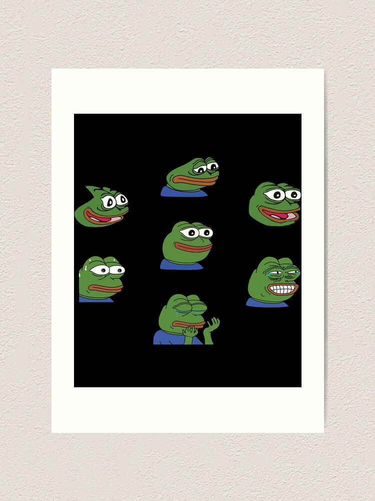 Pepe Twitch Emotes Pack Sticker Art Print For Sale By Ellymendy Redbubble