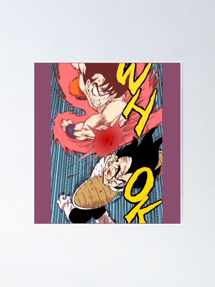 Goku Vs Vegeta Punch Poster For Sale By JoanCollier Redbubble