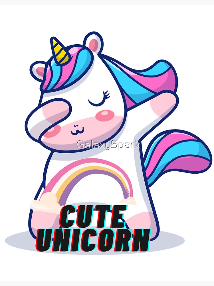 Cute Unicorn Sticker For Sale By GalaxySpark Redbubble