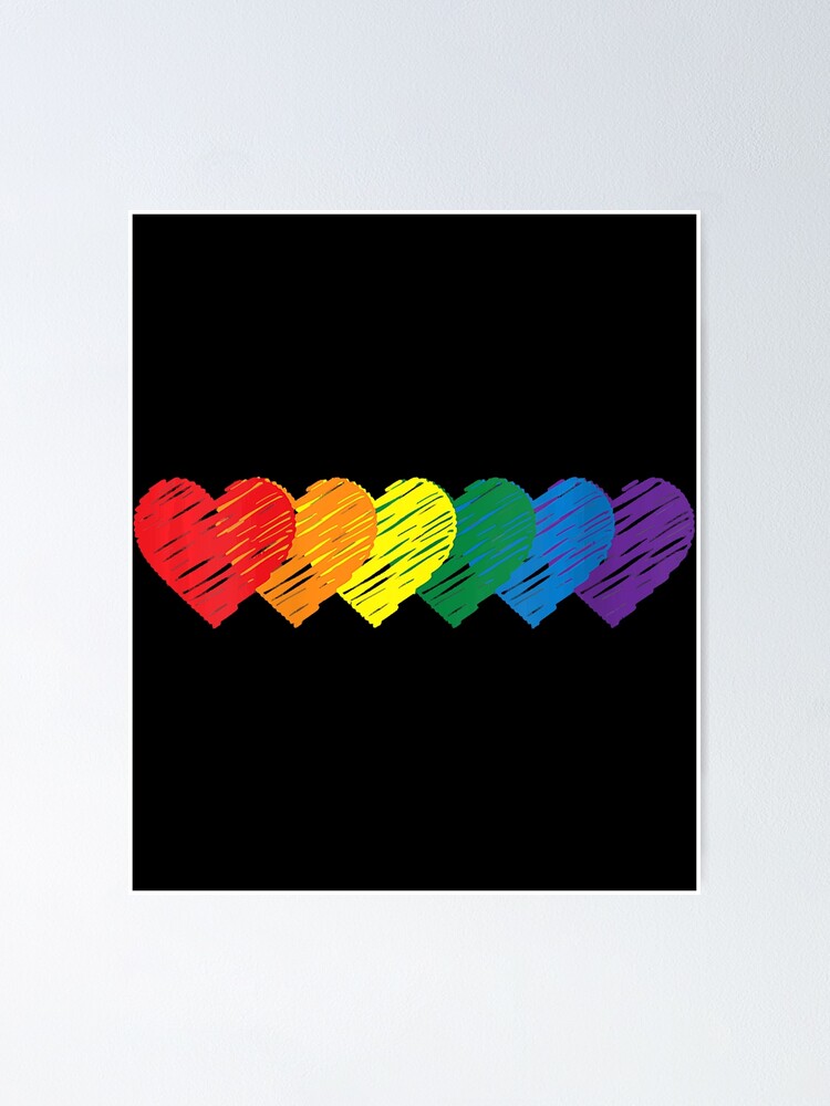 Womens Lgbt Rainbow Heart Lgbtqia Gay Pride Rainbow Poster For Sale