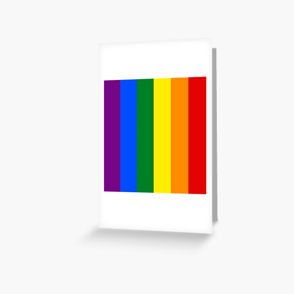 Vertical Gay Pride Rainbow Flag Greeting Card By Podartist Redbubble