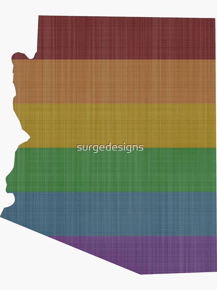 Arizona Rainbow Gay Pride Sticker For Sale By Surgedesigns Redbubble