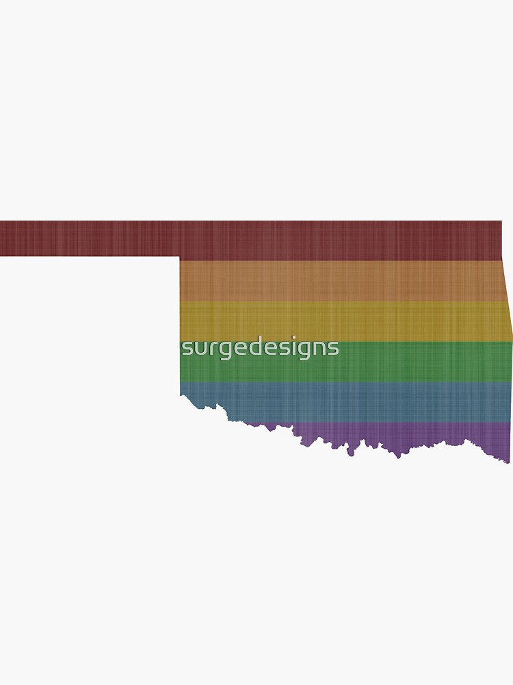 Oklahoma Rainbow Gay Pride Sticker For Sale By Surgedesigns Redbubble