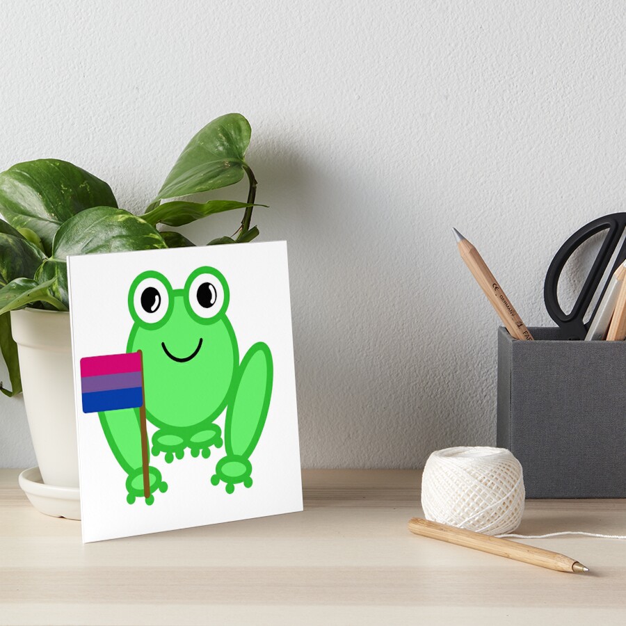 Frog With Bi Pride Flag Art Board Print For Sale By Alex Artz Redbubble