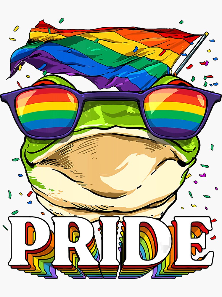 LGBT Frog Gay Pride LGBTQ Rainbow Flag Sunglasses Sticker For Sale By