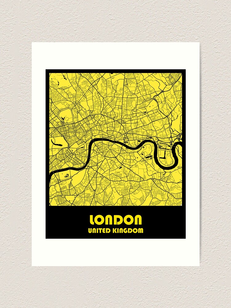 CITY MAP ART PAINTING OF LONDON Art Print For Sale By CPFdesign Redbubble