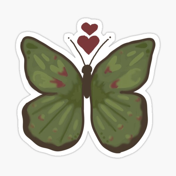 Sage Green Butterfly Sticker By Lil Blumoon Redbubble