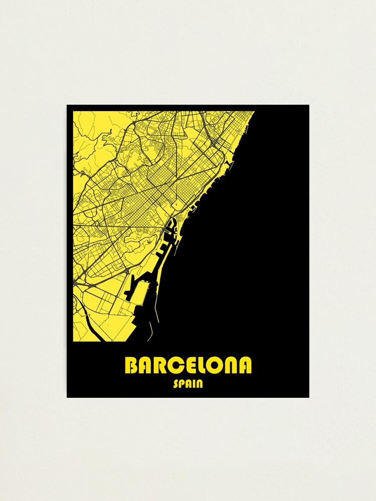 City Map Art Painting Of Barcelona Photographic Print For Sale By