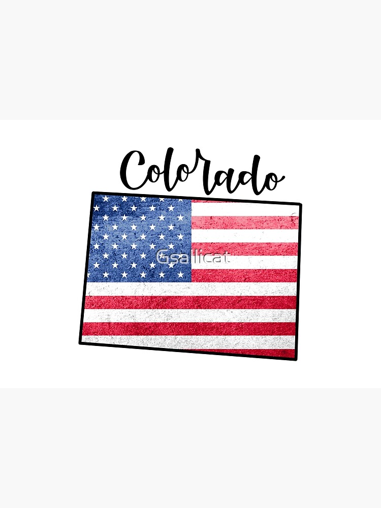 Colorado State Outline With Patriotic USA American Flag Poster For