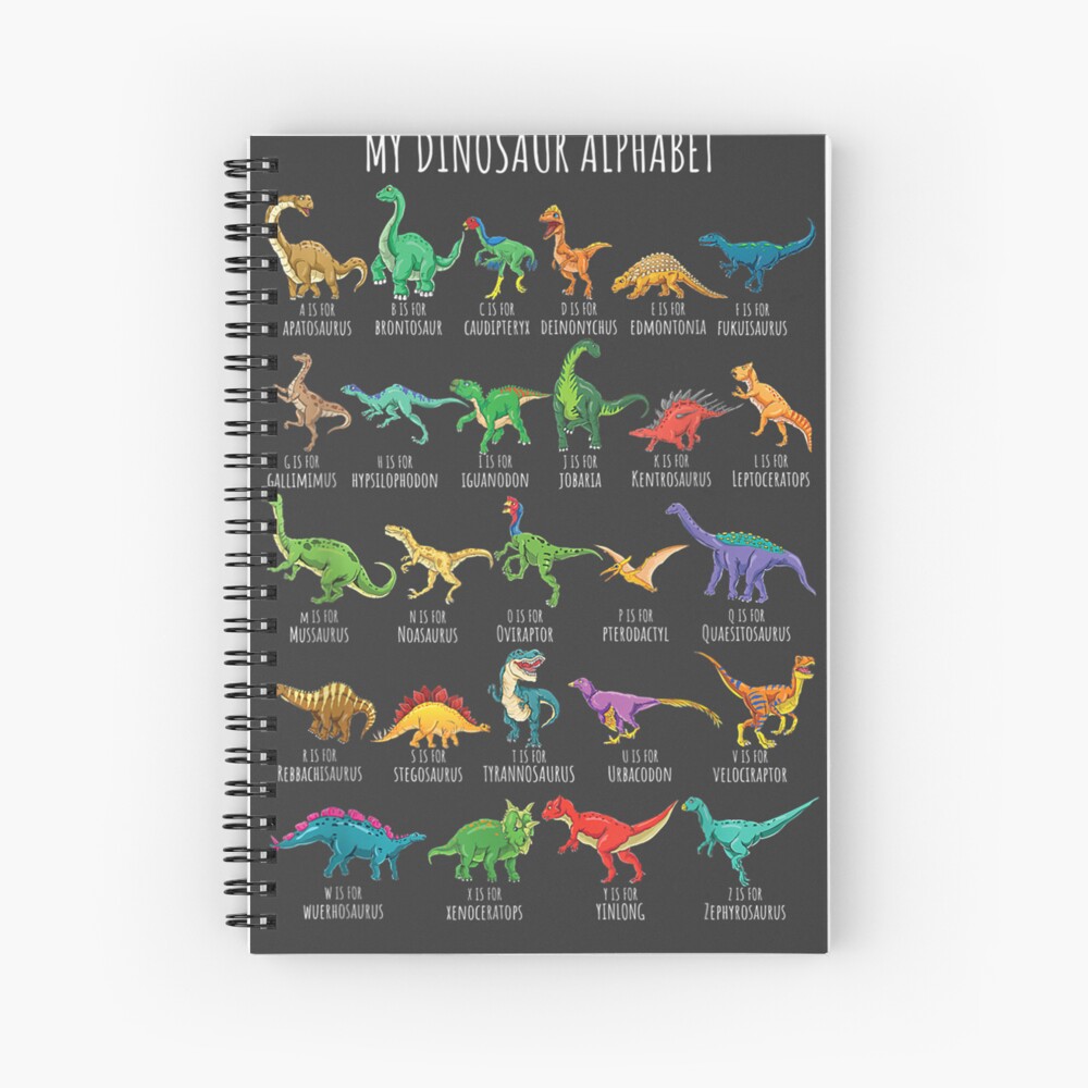 Cuaderno De Espiral Tipos De Dinosaurios Alfabeto A Z Abc Dino