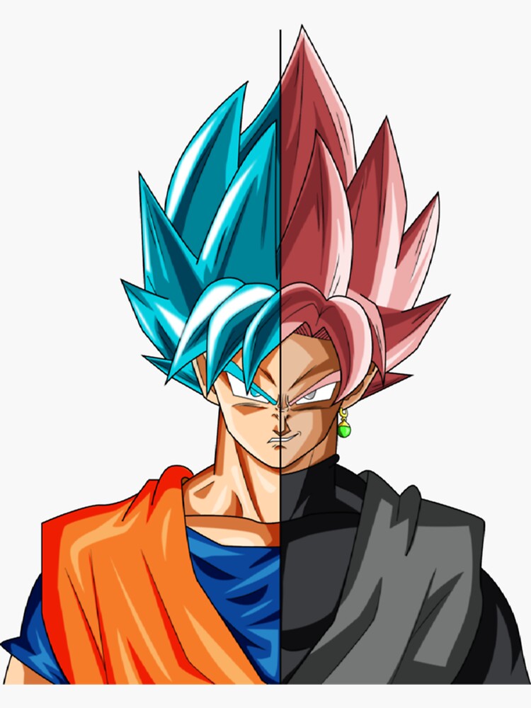 Pegatina Son Goku SSJB x Black Goku Clásico de WendlMrazc Redbubble