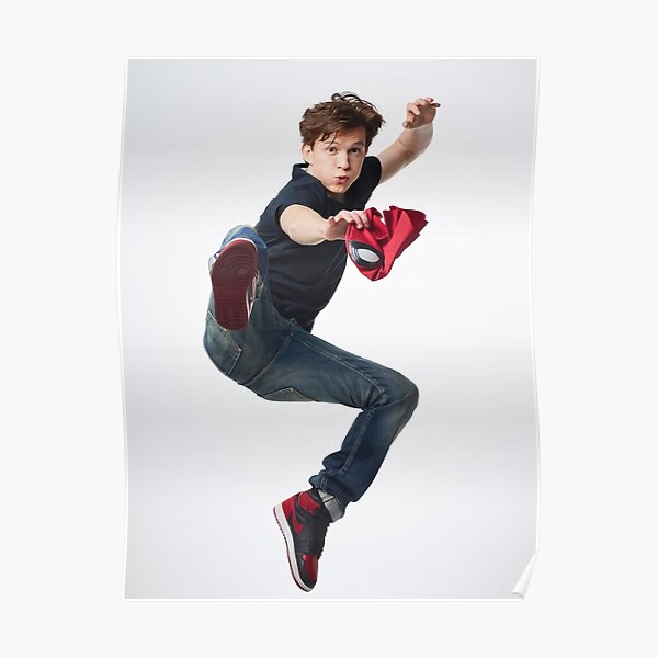 Tom Holland Jump Kick Poster For Sale By Shelleywarren Redbubble