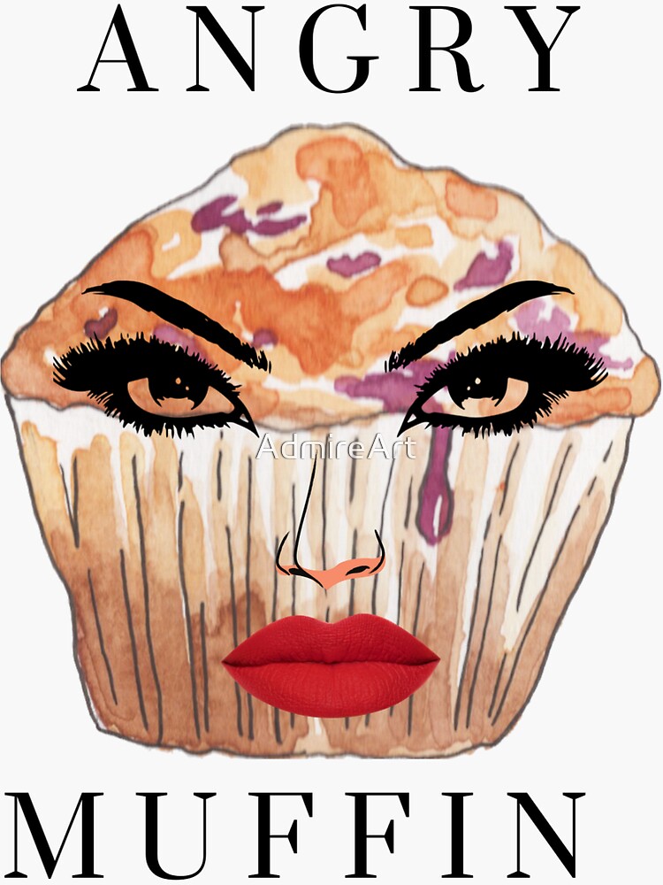 Angry Muffin Sticker For Sale By AdmireArt Redbubble