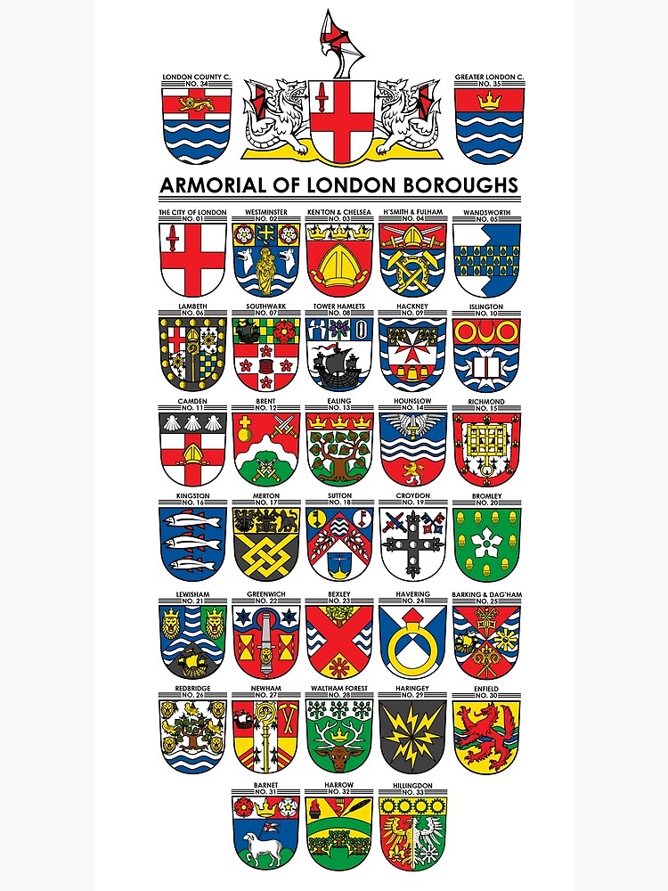 London Boroughs Coat Of Arms Poster For Sale By Teathered Art Redbubble