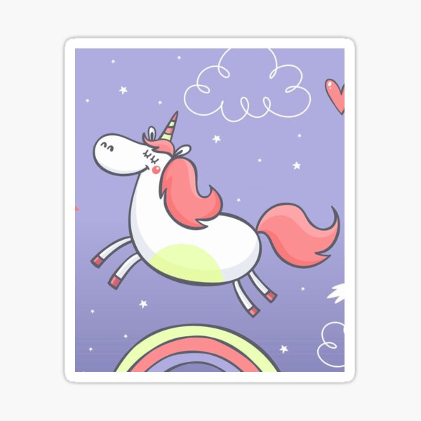 Cute Unicorn Sticker For Sale By Wearwolfbrand Redbubble